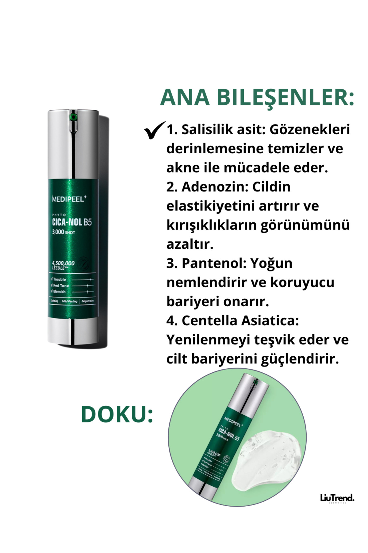 Medipeel Phyto Cica-nol B5 3000 Shot Serum 50 ml Spikül Ve Centella Içeren Serumu M0408 - Görsel 2