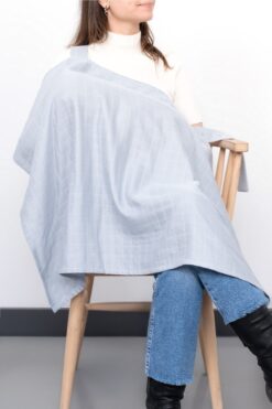 Little Gusto Organik Pamuk Müslin Mavi Emzirme Önlüğü