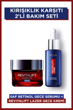 L'Oreal Paris Revitalift Lazer Saf Retinol Gece Serumu Yoğun Yaşlanma Karşıtı Gece Bakım Kremi