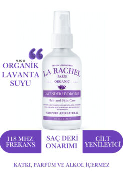 La Rachel Organik Lavanta Suyu – 118 Megahertz Frekans -Cilt ve Saç İçin Yatıştırıcı, Ferahlatıcı Doğal Tonik