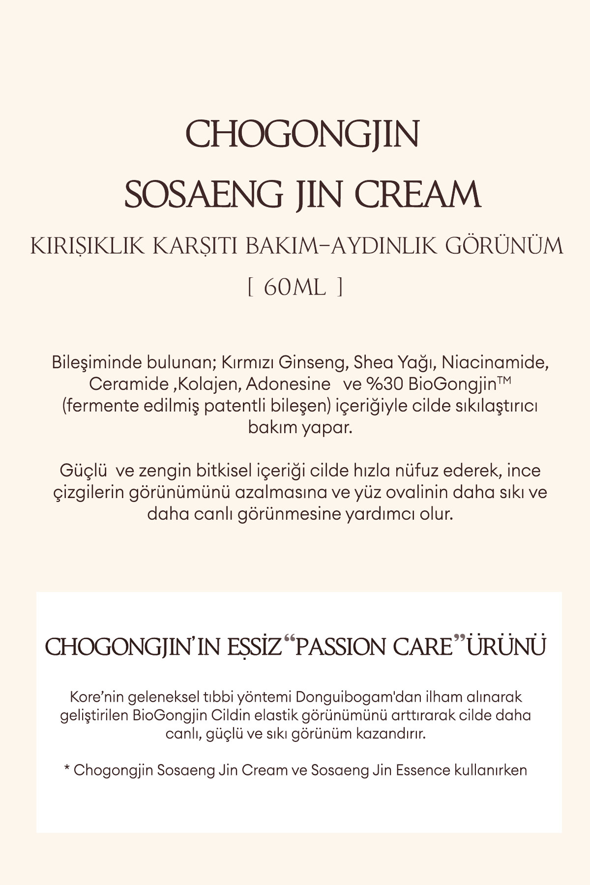 Missha Elastikiyetini Kaybetmiş Ciltlere Yaşlanma Karşıtı Bakım Sunan Krem CHOGONGJIN Sosaeng Jin Cream - Görsel 3