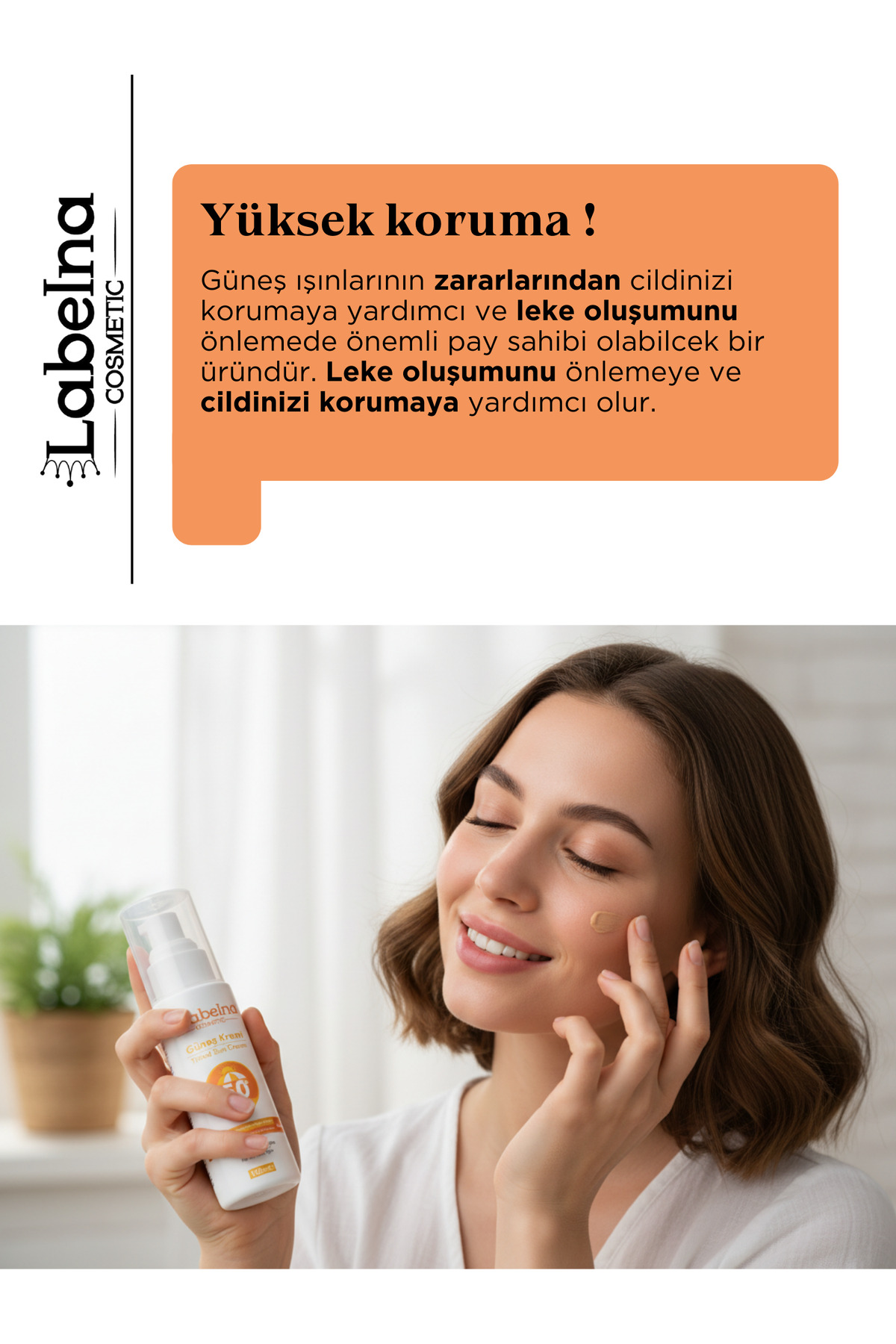 Labelna Cosmetic Leke Karşıtı Spf 50 Yüksek Korumalı Yüz Ve Vücut Güneş Kremi 100ml - Görsel 2