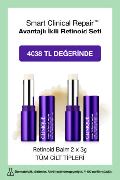 Clinique Retinoid Balm İkilisi | Hyalüronik Asit, Çizgi ve Kırışıklık Karşıtı