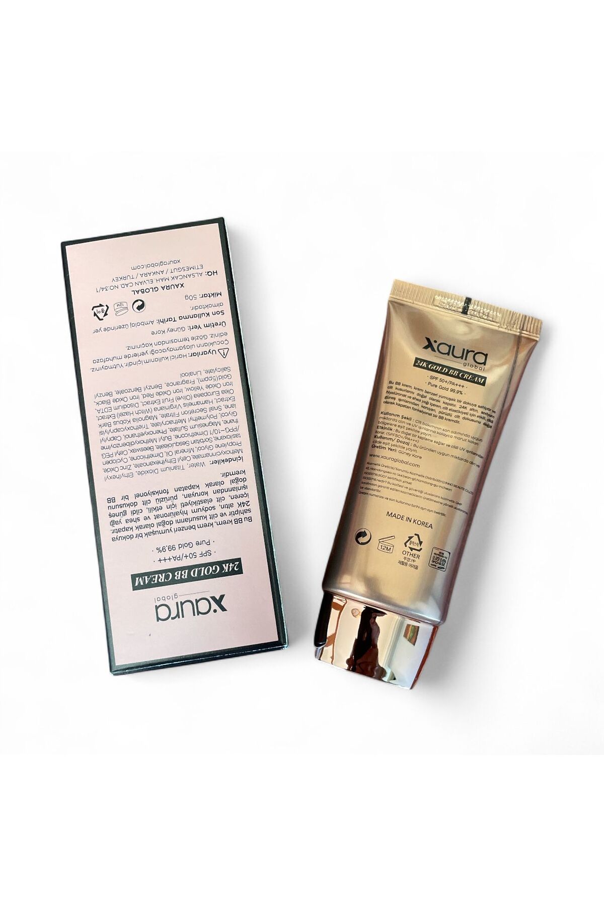 xaura 24K Gold BB Cream SPF50+ 99.9% Saf Altın İçerikli BB Krem - Görsel 3