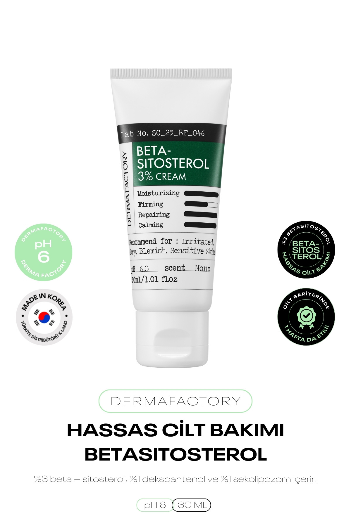 DERMA FACTORY Yeni Nesil Hassas Cilt Bakım Kremi Derma Factory Beta Sitosterol Krem