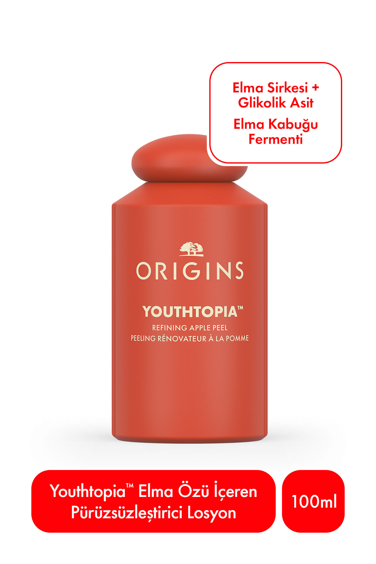 Origins Youthtopia™ Elma Özü İçeren Peeling Etkili Pürüzsüzleştirici Losyon