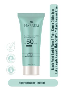 Harrem Akneli&yağlı Ciltler Leke Karşıtı Yüksek Koruyucu Yağsız Spf50 Uva/uvb Güneş Kremi 50 ml Black P.in