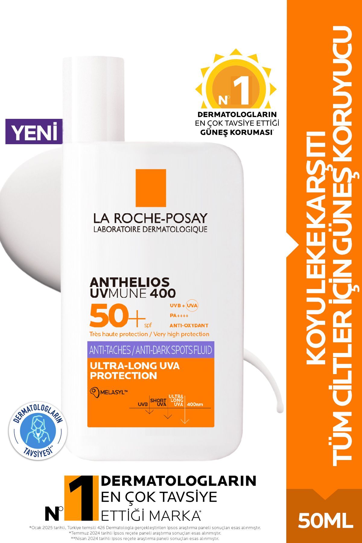 La Roche Posay Seddar Collection Anthelios Uvmune 400 Anti-Dark Spots Fluid Spf50+ Melasyl İçeren Gü