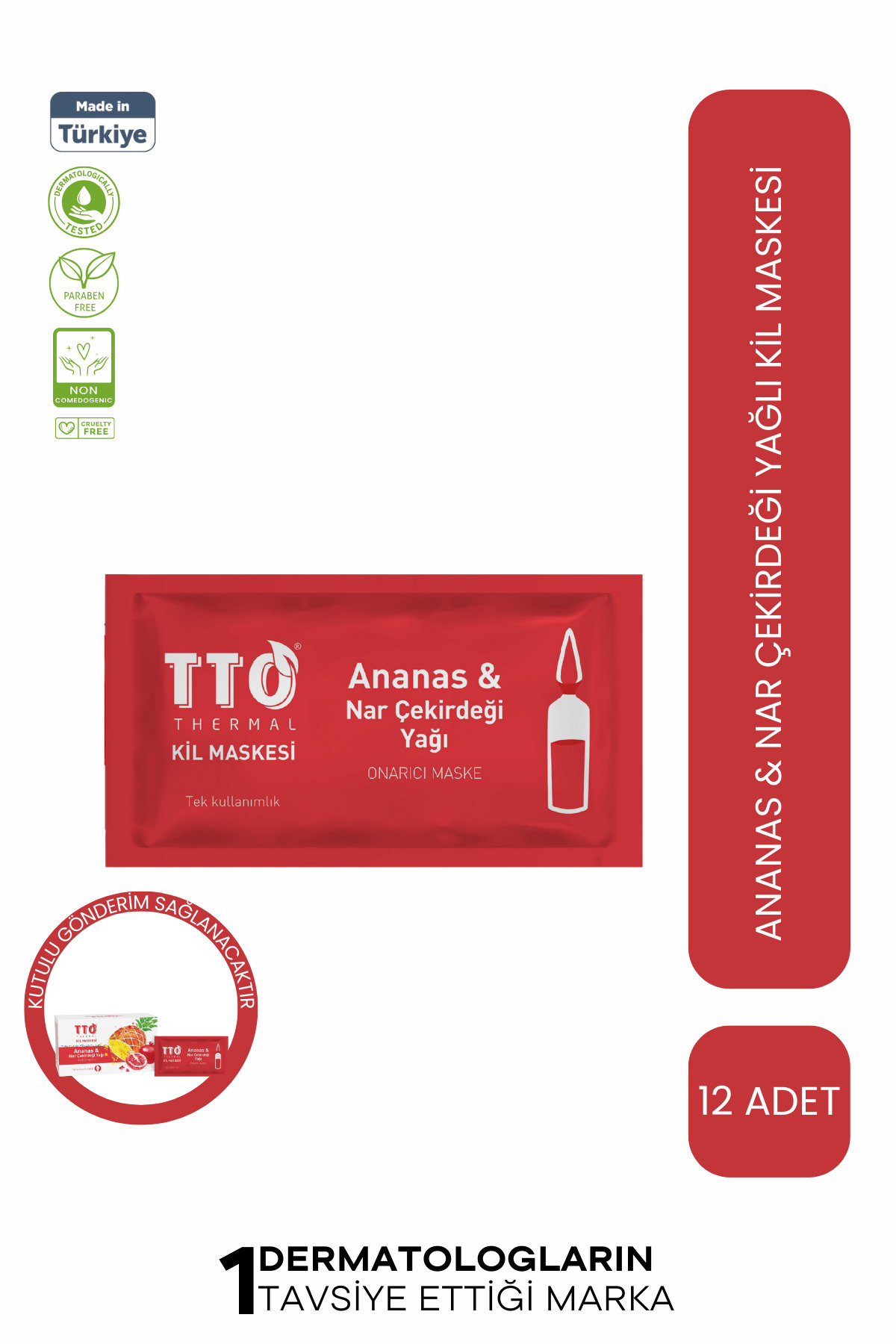 TTO THERMAL Ananas Ve Nar Çekirdeği Yağ İçeren Kil Maskesi