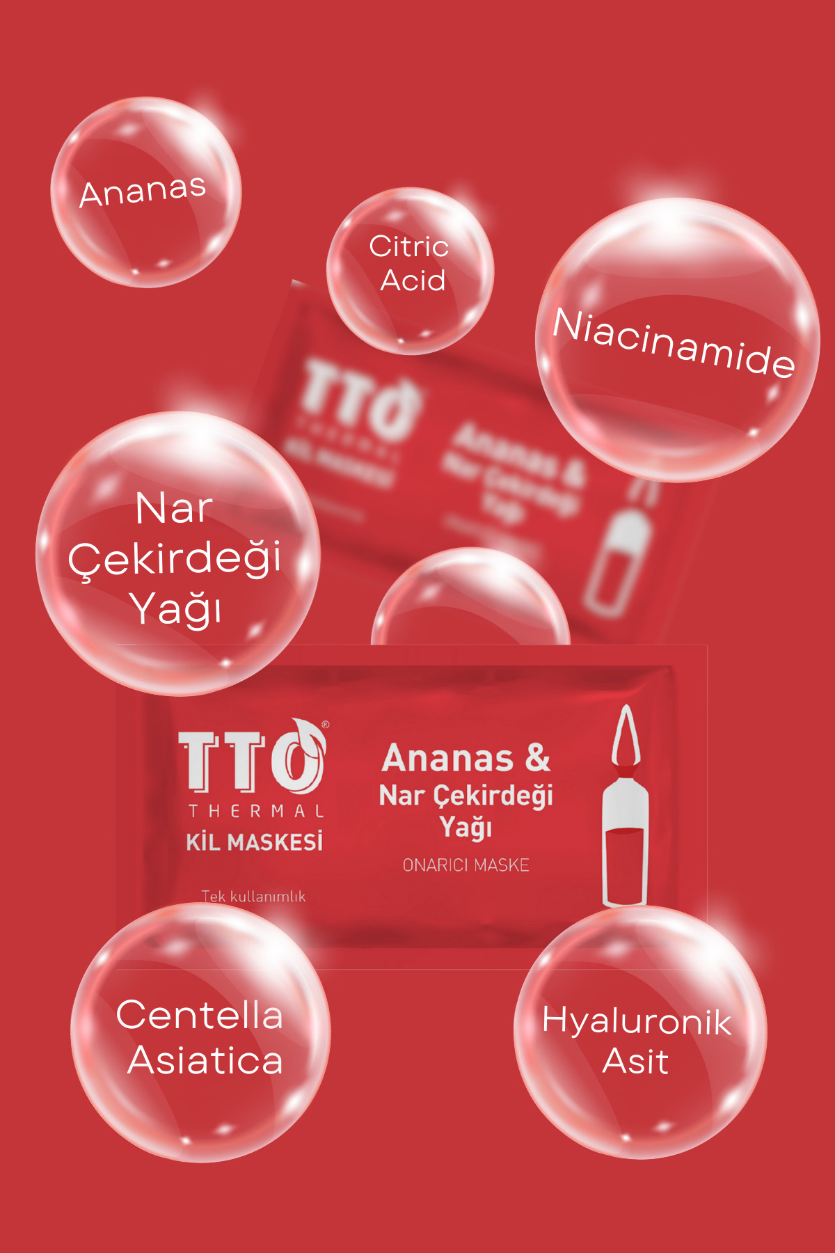 TTO THERMAL Ananas Ve Nar Çekirdeği Yağ İçeren Kil Maskesi - Görsel 3