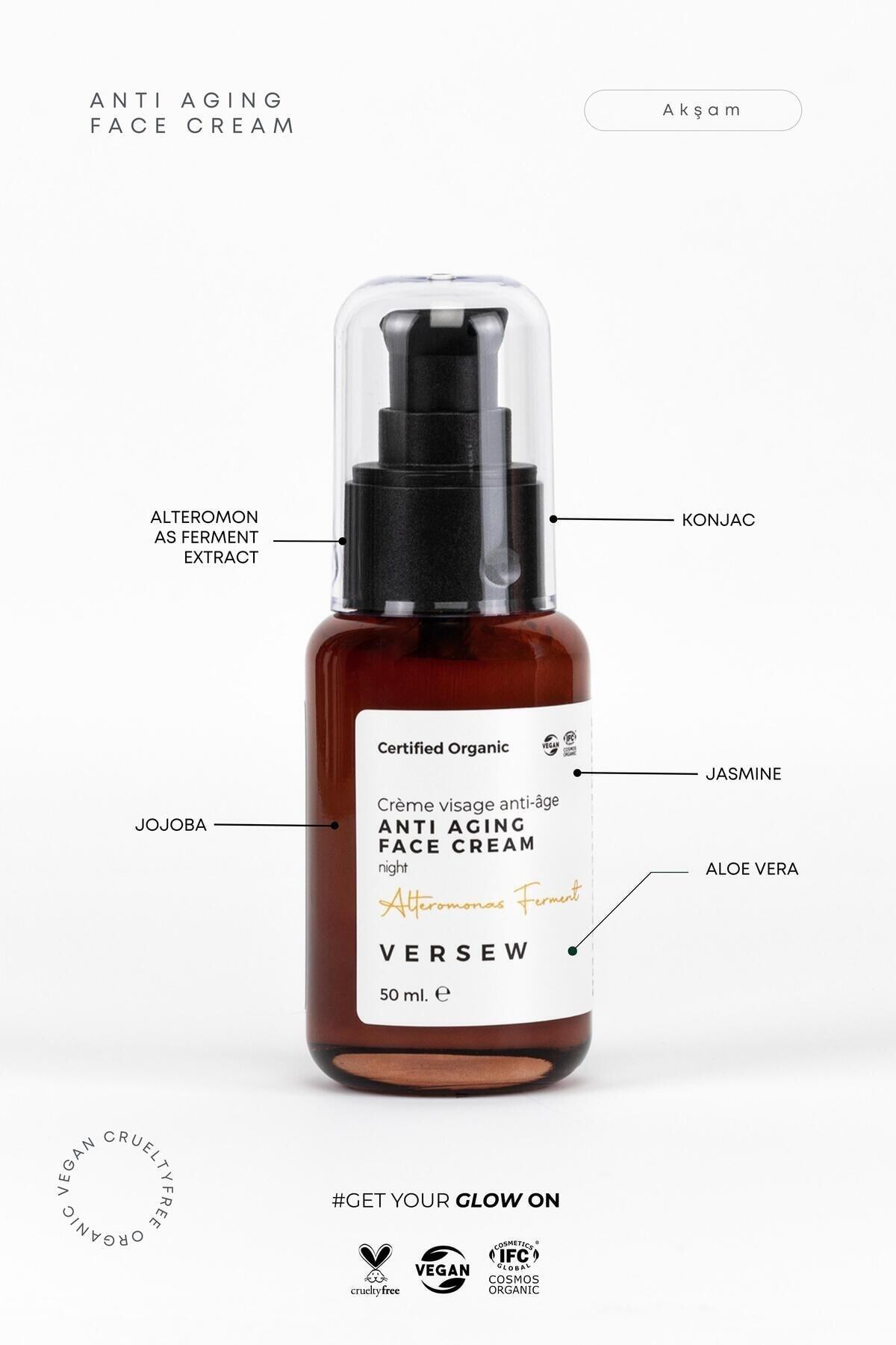 VERSEW Organik Anti Aging Kırışıklık Önleyici Yaşlanma Karşıtı Yüz Kremi 50 Ml - Görsel 3