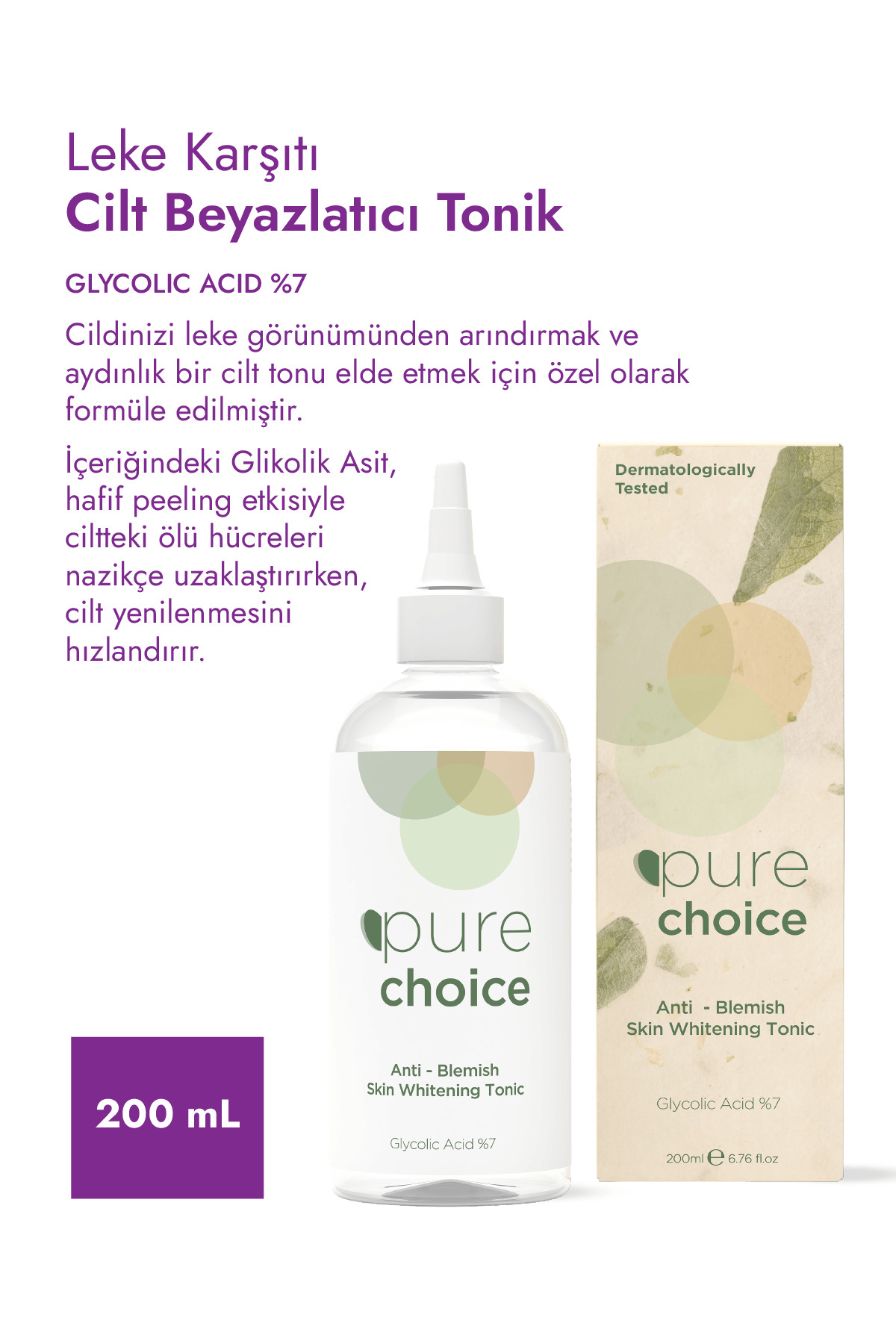 Pure Choice Leke Karşıtı ve Cilt Beyazlatıcı Bakım Seti ( Leke Karşıtı Serumu + Leke Karşıtı Tonik 2'li Set) - Görsel 3