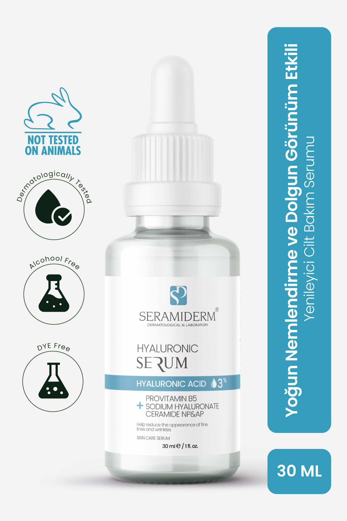 SERAMİDERM Dermatological & Laboratory Yoğun Nemlendirme ve Dolgun Görünüm Etkili, Yenileyici Hyalüronik Asit Cilt Serumu 30ml - Görsel 2