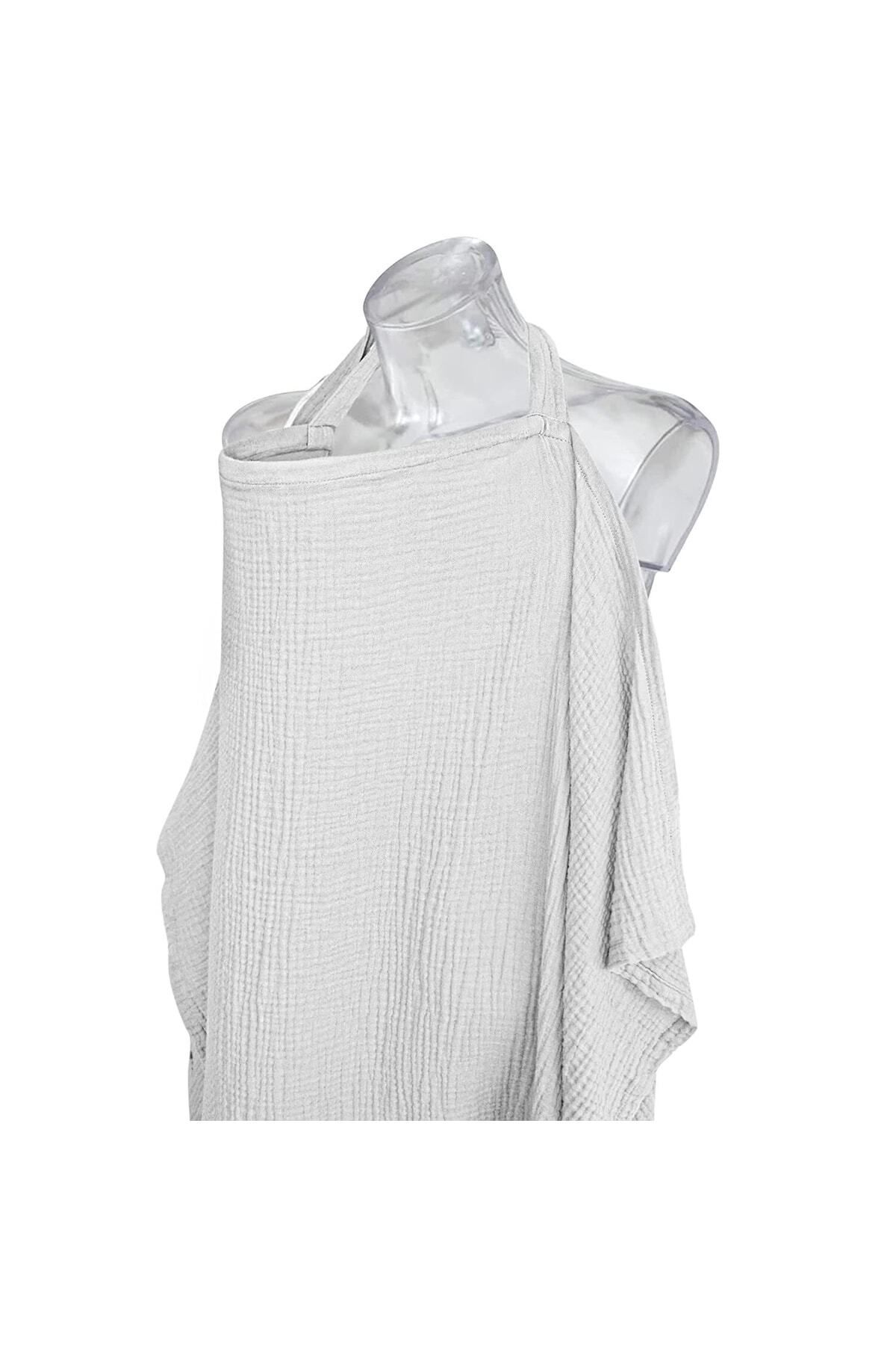 Genel Markalar %100 organik pamuklu müslin çift katlı müslin emzirme önlüğü 65*100 cm - Görsel 3