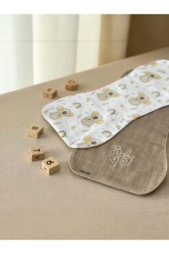 NÜNÜ ANNE , Alezli Müslin Bebek Omuz Mendili, %100 Pamuklu Sıvı Emici / Geçirmez Omuz Örtüsü, 2'li