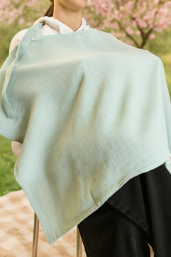 Pedimu Müslin Emzirme Önlüğü 60x100 cm – %100 Pamuk, Nefes Alabilen, Ayarlanabilir, - Nil Yeşili Renk