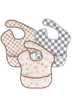 Bumkins SuperBib Önlük - 3lü Paket Palms + Checks