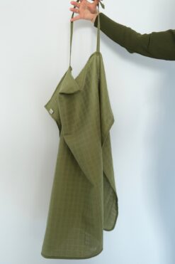 runbaby ( 75x75 cm ) Ayarlanabilir Askılı Doğal Tek Kat Müslin Emzirme Örtüsü - Yeşil