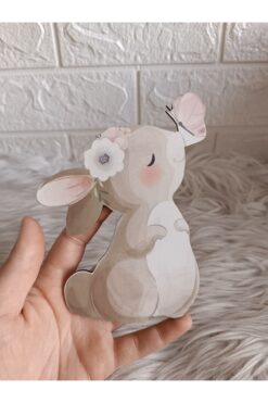 doğrukan 15 cm Uv baskılı kelebekli tavşan figür bebek hediyelik süslemelerine uygun