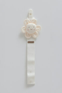 Caramell Kız Bebek Emzik Askısı Çiçek Desenli 0-24 Ay Uyumlu RENK-EKRU