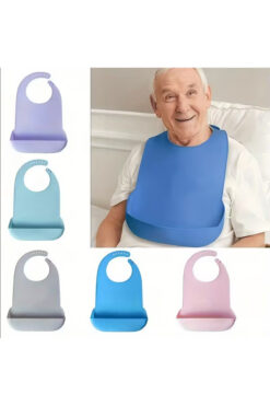 BABUN Yetişkinler Yaşlılar İçin Ekstra Büyük Sıvı Su Geçirmez Ayarlanabilir Silikon Mama Yemek Önlüğü