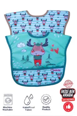 ANP MODA TASARIM Sıvı Geçirmez Trend Geyik Temalı Mama-Salya Önlüğü