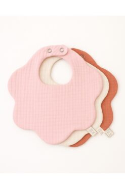 Boho Piccolo 3’lü %100 Pamuk Organik 8 Kat Müslin Bebek Mama Önlüğü / Salya Önlüğü / Yakalık