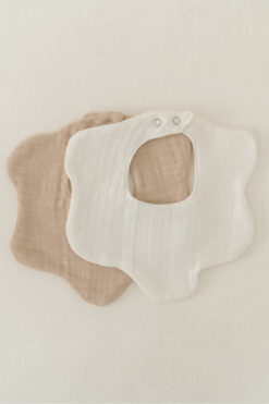 elibaby 2'li %100 Organik Pamuk 8 Katlı Multi Müslin Çiçek Model Bebek Salya Ve Mama Önlüğü