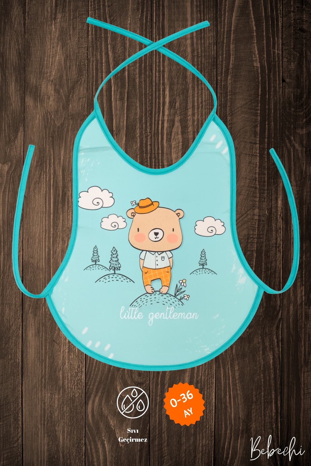 Bebechi 3'Lü Set Baskılı Ekonomik Boy Mix Sıvı Geçirmez Armut Önlük Mama ve Aktivite Önlüğü(0-36 Ay) - Görsel 3