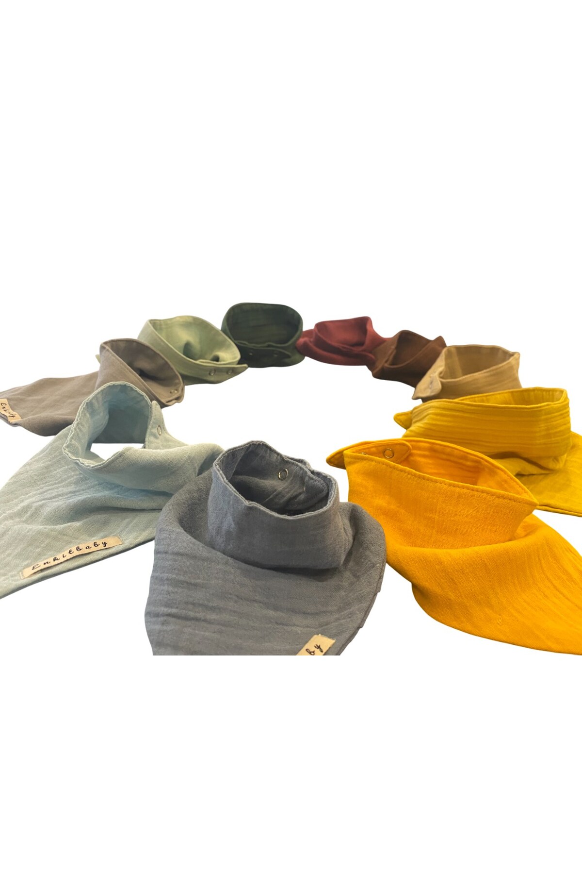 Enhitbaby %100 Pamuk 4 Katlı Yumuşak Fular Önlük 10lu Erkek Set