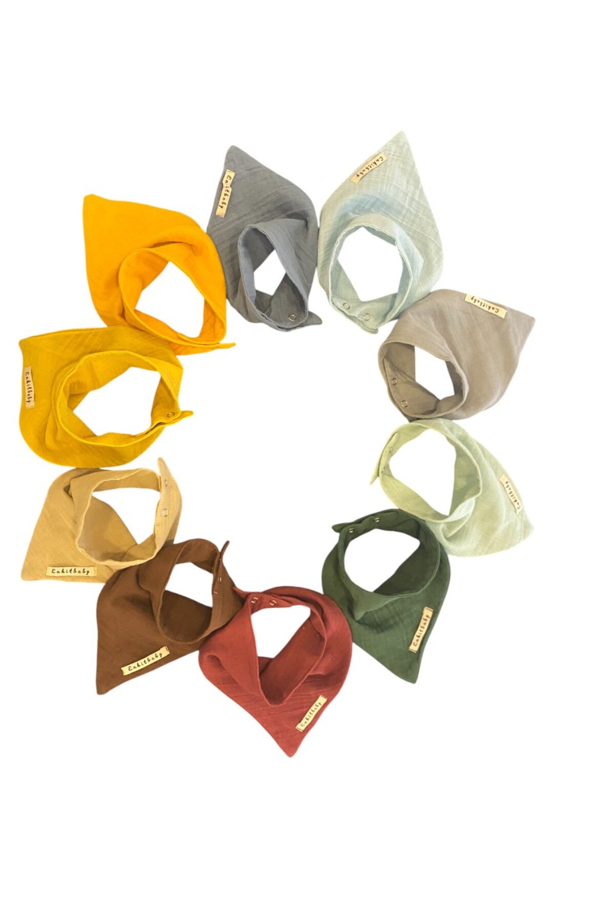 Enhitbaby %100 Pamuk 4 Katlı Yumuşak Fular Önlük 10lu Erkek Set - Görsel 2