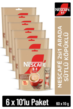 Nescafe 2si1 Arada Sütlü Köpüklü Çözünebilir Kahve 10g 10'lu Paket 10X6