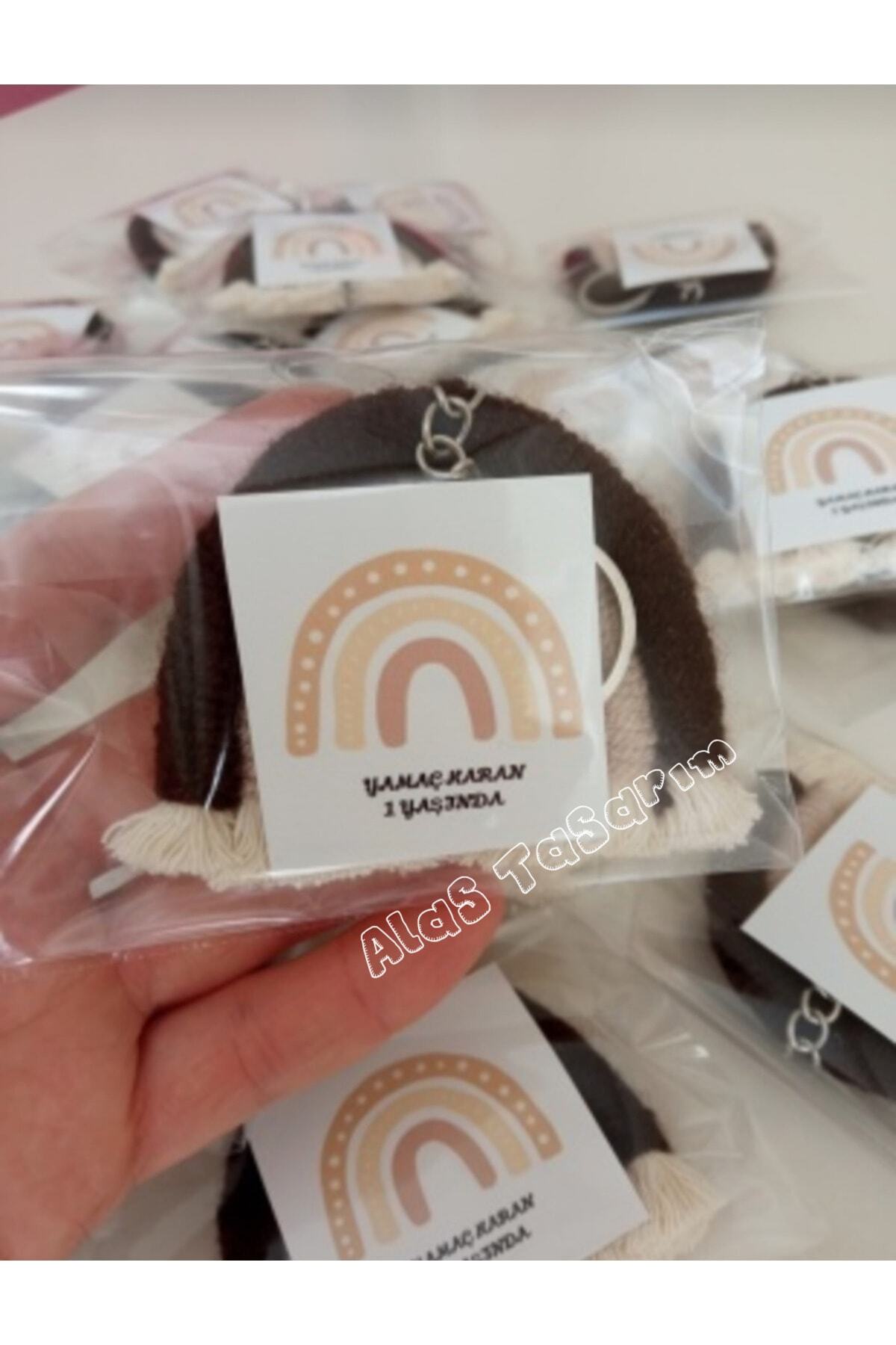 Büşra Uynk Gökkuşağı Makrome Magnet Veya Anahtarlık Bebek Hediyeliği Alas Tasarım 20 Adet (kişiye Özel)