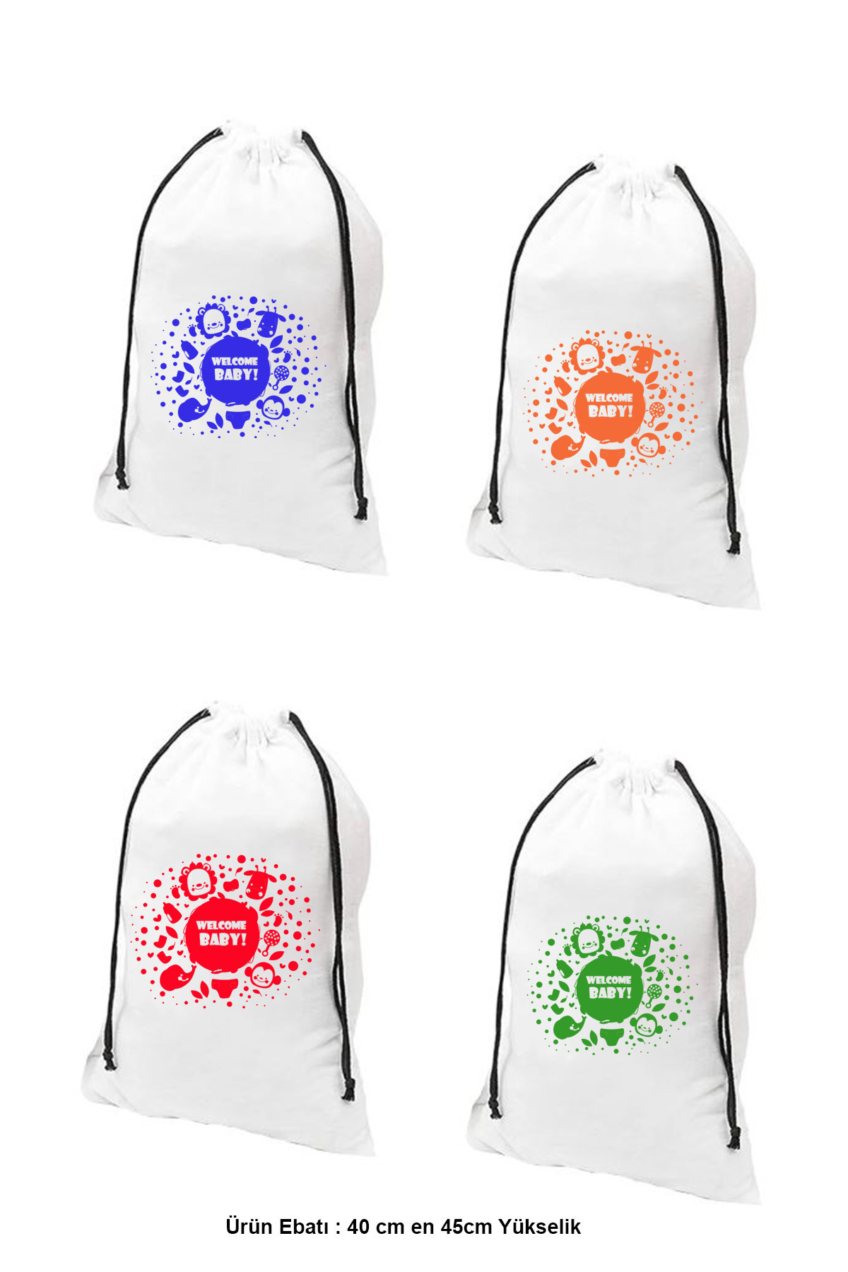 Woys Bags 4 Adet - Su Geçirmez Islak Mayo, Kirli Bez Taşıma Torbası, Çok Amaçlı Çanta - Görsel 2