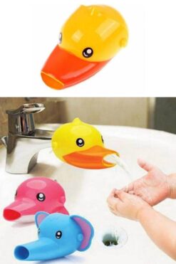 Hombak Çocuklar Için Eğitici Ve Güvenli Musluk Uzatıcı Genişletici Başlık Aparatı Ördek Figürlü