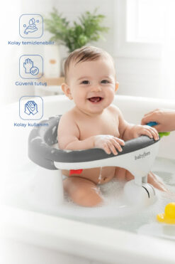 Babyjem Yandan Açılır Banyo & Mama Oturağı Antrasit