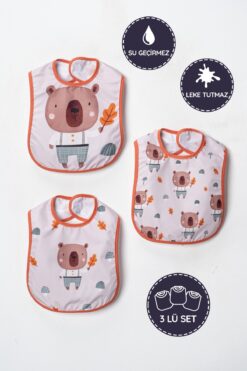 BUUDE Pratik Sıvı Geçirmez 3 lü Mama Önlüğü Çiftçi