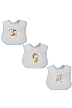 podyum baskı 3'lü Erkek Bebek Özel Tasarım Baskılı Arkası Muşambalı Bebek Mama Önlüğü (sıvı Geçirmez)