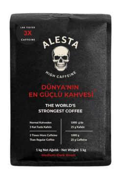 Alesta Coffee Yüksek Kafeinli Öğütülmüş Filtre Kahve 1000 g | 3 Kat Kafein – High Caffeine (French Press & Makine)