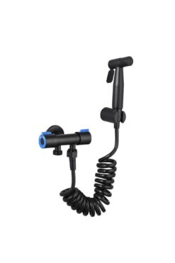 valkyrie Paslanmaz Çelik Tuvalet Musluk Bide Seti Kolay Kurulum Kullanım Çift Çıkışlı Siyah Evcil Ha