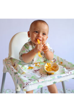 mammam always by your side Bebek Dinozorlar Mama Sandalyesi Önlüğü, Kısa Kollu, Su Geçirmez, Leke Tutmaz, 6-30ay