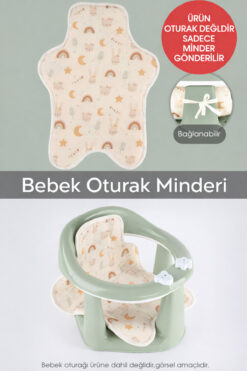 Meleni Baby Yıldız Şekilli Bebek Minderi - Yıkanabilir Bebek Minderi