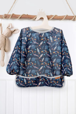 HAMUR Proof Uzun Kollu 6-24 Ay Sıvı Geçirmez Etkinlik Mama Aktivite Anaokul Kreş Bebek Çocuk Önlüğü Galaxy