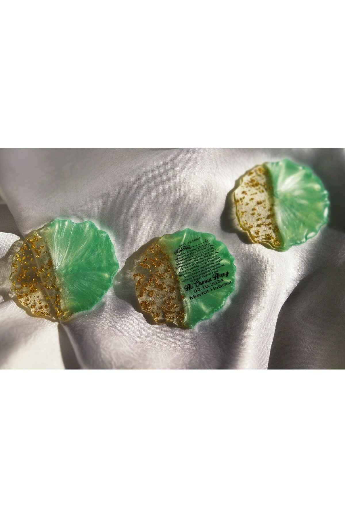 ErenAksesuar Yeşil Epoksi Magnet 15 Adet Sünnet Doğum Günü Mevlüt Söz Nişan Nikah Kına Düğün Kuran Hediyelik - Görsel 3