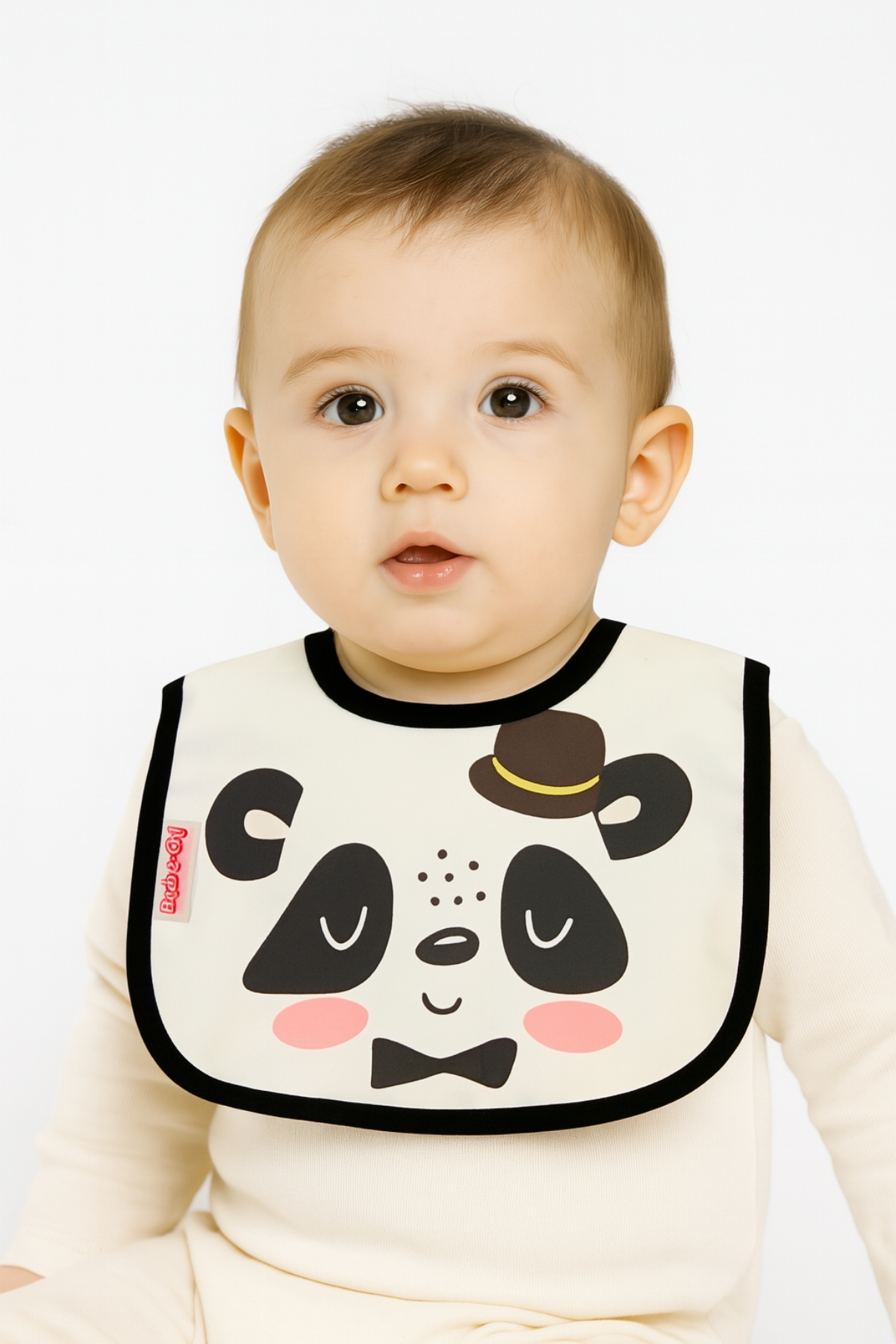 Bebechi Panda Desen 3'Lü Set Microfiber Mama Önlüğü Kendi Kutusunda Sıvı Geçirmez Çıtçıtlı 6-24 Ay - Görsel 3