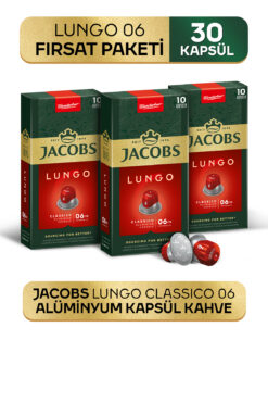 Jacobs Lungo 6 Classic Nespresso Uyumlu Alüminyum Kapsül Kahve 10 Adet X 3 Paket