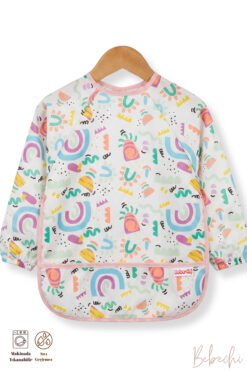 BibKing Melin Desen Uzun Kollu Giyilebilir Sıvı Geçirmez Aktivite ve Mama Önlüğü 6-24 AY