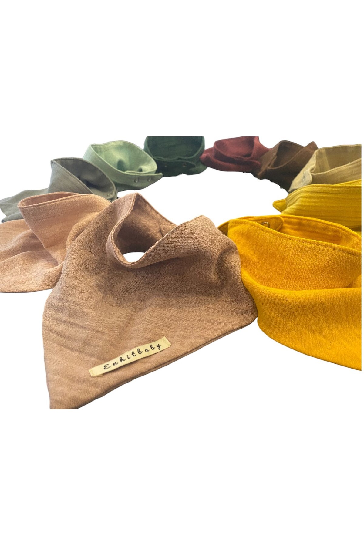 Enhitbaby %100 Pamuk 4 Katlı Yumuşak Fular Önlük 10lu Kız Set