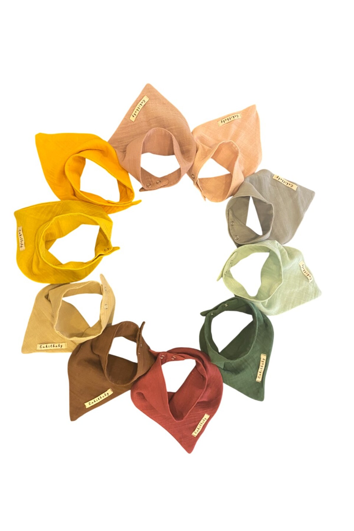 Enhitbaby %100 Pamuk 4 Katlı Yumuşak Fular Önlük 10lu Kız Set - Görsel 2