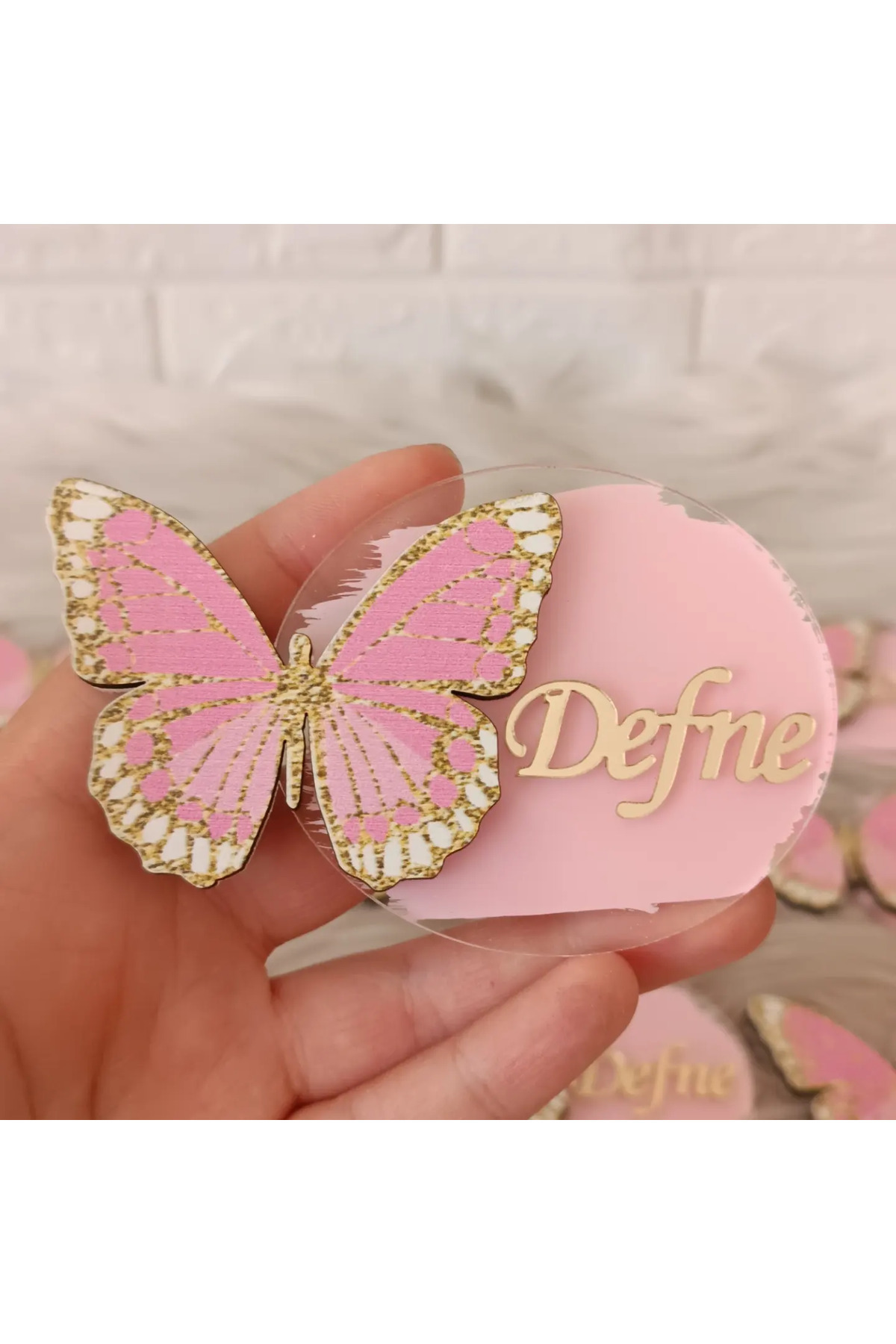 doğrukan 10 Adet Kelebek Figürlü Pleksi Yenidoğan Doğum Günü Magnet